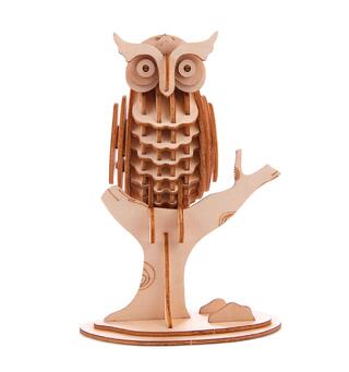 Ugle-puslespill Kikkerland Owl 3D Wooden Puzzle