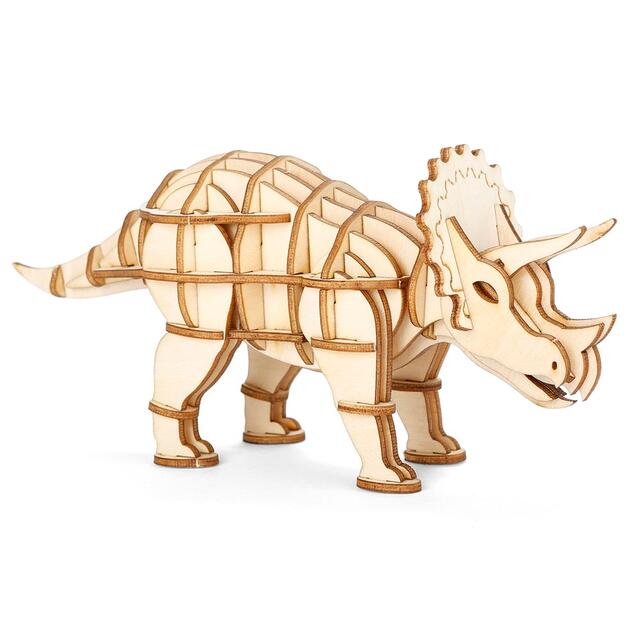 Dinosaur-puslespill Kikkerland Triceratops 3D Wooden Puzzle