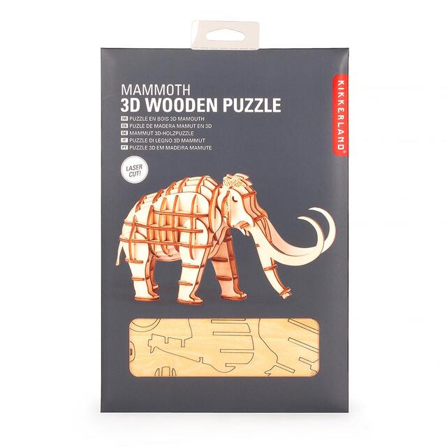 Mammut-puslespill Kikkerland Mammoth 3D Wooden Puzzle