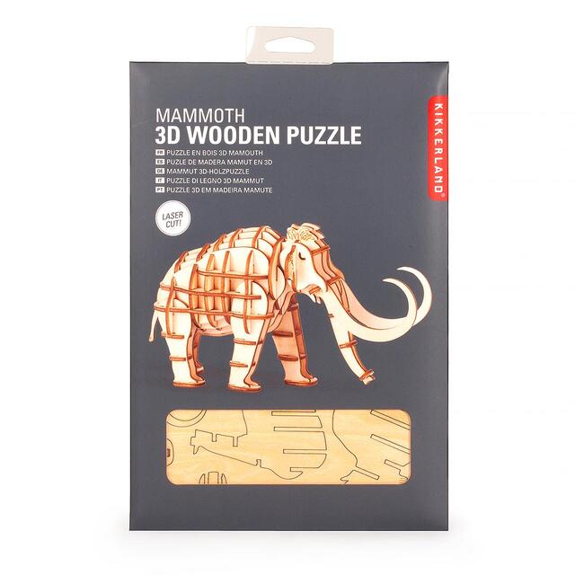 Mammut-puslespill Kikkerland Mammoth 3D Wooden Puzzle 