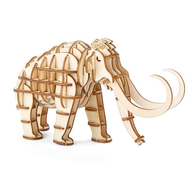 Mammut-puslespill Kikkerland Mammoth 3D Wooden Puzzle 