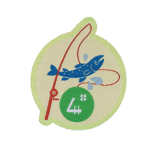 4H stoffmerke 4H Stoffmerke med fiskestang 