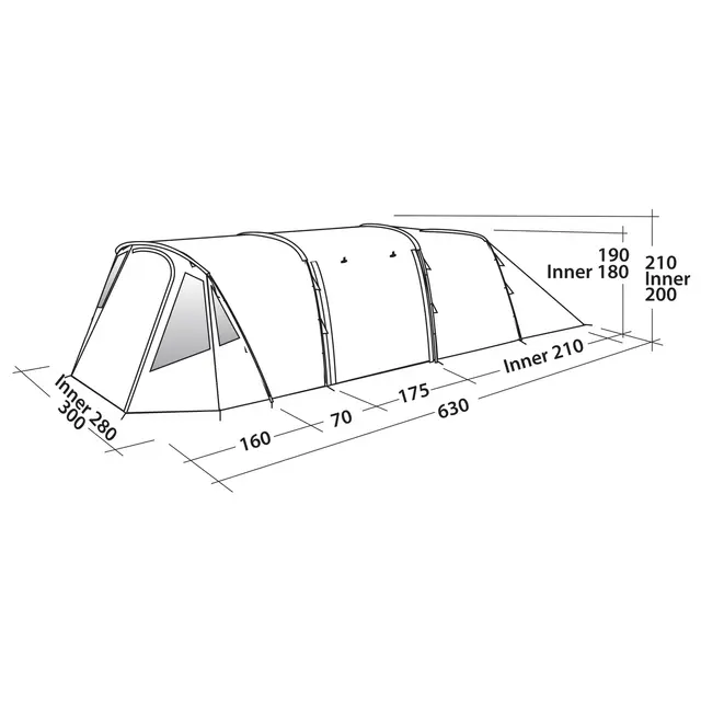 Tunnelltelt til 5 Easy Camp Palmdale 500 Lux 