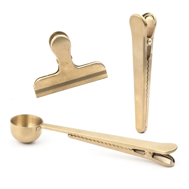 Klyper 3 pk. Kikkerland Brass Clips 3 pk. 
